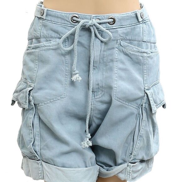 Free People We The Free Washed Shorts Low-Waisted Cargo Casual XL NEW 282680 - Picture 2 of 6